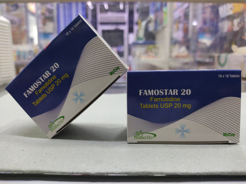 Famotidine (FAMOSTAR) 20mg - 100 Tablets